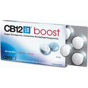 CB12 Βoost Strong Mint, Τσίχλα Χωρίς Ζάχαρη που Εμποδίζει την Εμφάνιση Κακοσμίας του Στόματος, 10τμχ