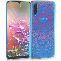KW Silicone Back Cover Blue / Dark Pink / Transparent (Samsung Galaxy A50)
