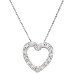 Million Diamonds Γυναικείο Κολιέ Καρδιά από Λευκόχρυσο 14Κ με Διαμάντι MD13065