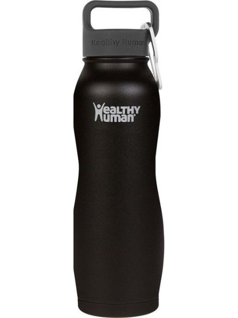 Healthy Human Curve Water Bottle Pure Black 620ml