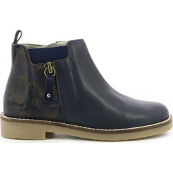 Kickers Παιδικά Μποτάκια Navy Μπλε Δερμάτινα με Φερμουάρ 830050-30-102