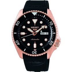 Seiko 5 Sports Ανδρικό Ρολόι Αυτόματο με Μαύρο Καουτσούκ Λουράκι SRPD76K1