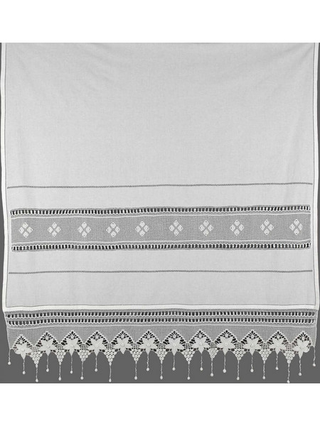 Silk Fashion Κουρτίνα με Τούνελ & Δαντέλα 140x260 027 Λευκό