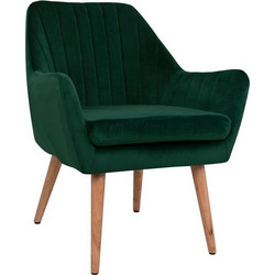 HomeMarkt Πολυθρόνα Βελούδινη Πράσινη Corena HM8400.03