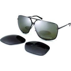 Porsche Design 8928 A Ανδρικά Γυαλιά Ηλίου Τετράγωνα Μεταλλικά Μαύρα με Πράσινο Degradee Φακό