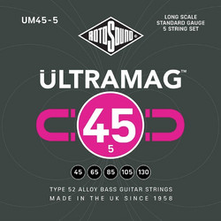 Rotosound UM45-5 Σετ 5 Χορδές Ηλεκτρικού Μπάσου 45-130" Normal Tension