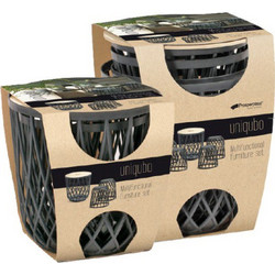 Prosperplast IKUBS5-S433 - Πολυλειτουργικά Έπιπλα Unicubo Set 4+1 τεμ. Ανθρακί