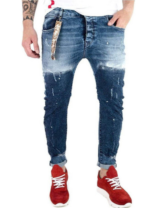 Stefan Ανδρικό Τζιν Παντελόνι Ελαστικό Skinny Εφαρμογή Μπλε 2012-SS20