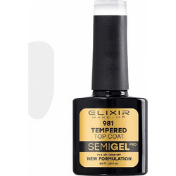 Elixir Semigel 981 Tempered Top Coat Ημιμόνιμο Βερνίκι Νυχιών 8ml
