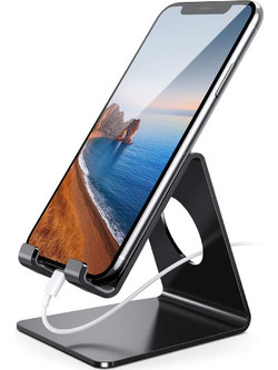 Phone Stand, Lamicall Phone Dock - Universal Stand, Cradle, Holder, Dock Compatible with iPhone 12 Mini, 12 Pro Max, 11 Pro Xs Max X 8 7 6S Plus, HUAWEI, Samsung S10 S9 S8, other Smartphones - Black
