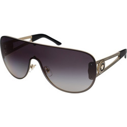 Versace 2166 12526G Γυναικεία Γυαλιά Ηλίου Μάσκα Μεταλλικά Ασημί με Μαύρο Polarized Φακό