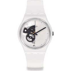 Swatch Ανδρικό Ρολόι με Λευκό Λουράκι SO31W101