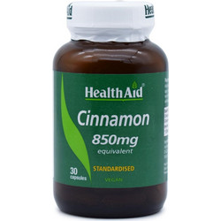 Health Aid Cinnamon 850mg Φυτικές Ίνες 30 Κάψουλες