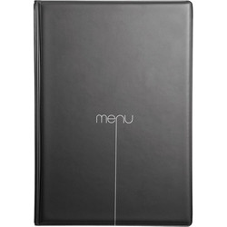 Menu PVC σειρά RISTO μαύρο με 2 φακέλους 2 καλύμματα για 10 σελίδες A5 14 8x21cm DAG Italy c376495