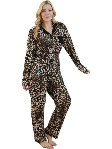 Πιτζάμα Plus Size Sevim Love Animal Prints 12428