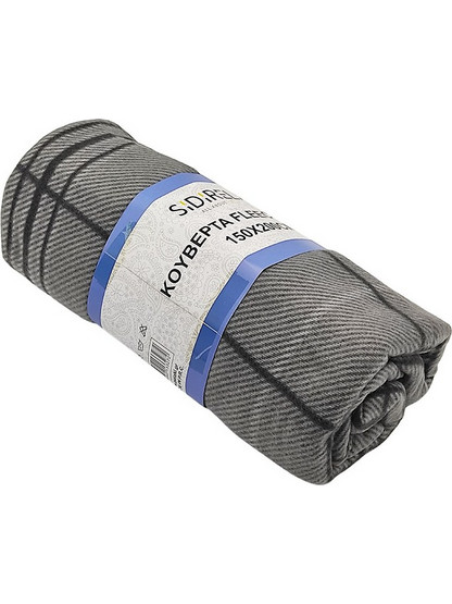 Sidirela Κουβέρτα Fleece Καρώ Μονή Κόκκινη-Μπλε ΖΕΤΑ 150x200cm E-3327 3642133272-3