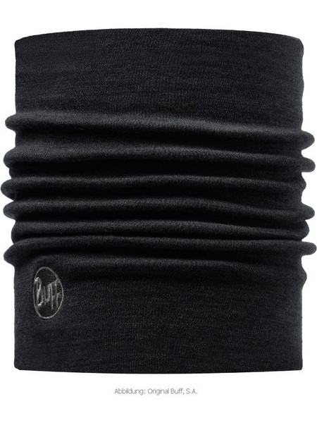 Buff - Merino Heavyweight Neck Solid Black
