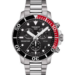 Tissot Seastar 1000 Ανδρικό Ρολόι Χρονογράφος με Ασημί Μεταλλικό Μπρασελέ T120.417.11.051.01