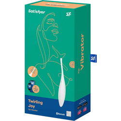 Satisfyer Twirling Joy Clit Tip Κλειτοριδικός Δονητής για Ζευγάρια με App Control Λευκός