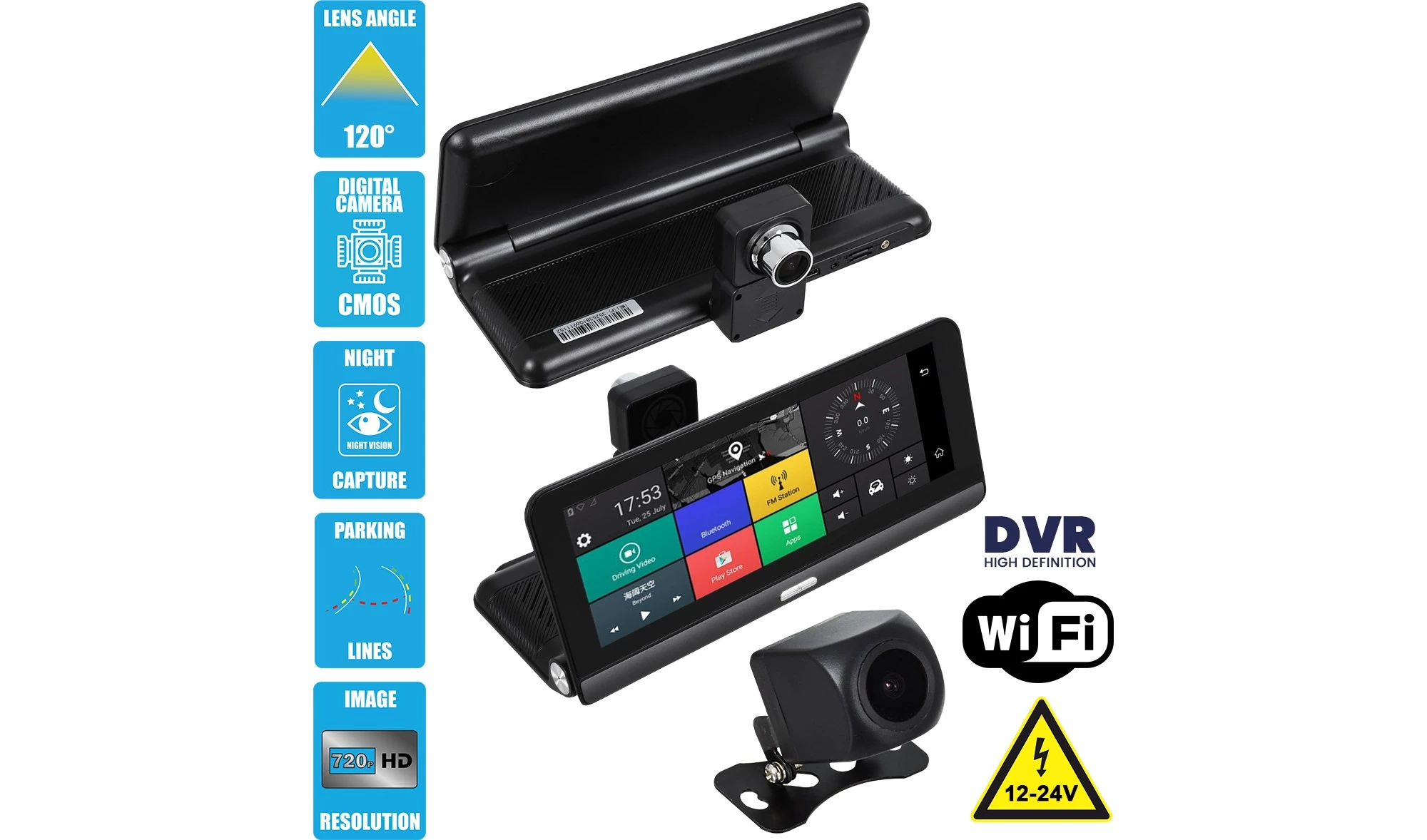 Anytek A60 4 inch IPS Screen 1080P HD 170Degree Wide Angle ADAS Dual Camera  Driving Recorder 