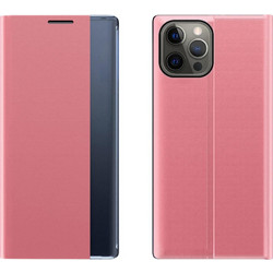 Sleep Case Bookcase Type Case with Smart Window for iPhone 13 Pro Max pink