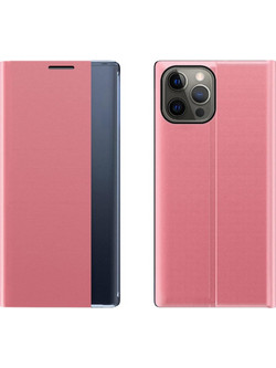 Sleep Case Bookcase Type Case with Smart Window for iPhone 13 Pro Max pink
