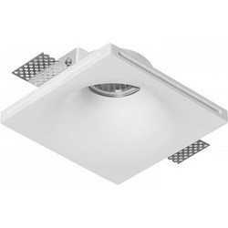 Βάση Spot Adeleq GU10 γύψινη χωνευτή τετράγωνη 120*120*45mm κοπή 125*125mm με λευκό βαφόμενο πλαίσιο 21-11005