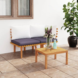 vidaXL Σετ Σαλόνι Κήπου Μασίφ Ξύλο 2τμχ Καφέ 316266