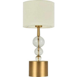 Φωτιστικό Επιτραπέζιο Gioconda/L 33120 Φ22x49cm 1xE14 Ivory-Gold Sikrea Μέταλλο,Γυαλί