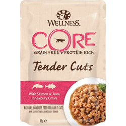 Wellness Core Adult Grain Free Tender Cuts with Salmon & Tuna in Gravy 24x85gr