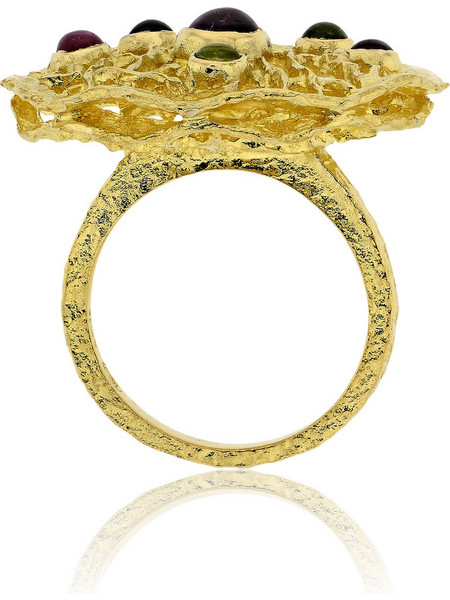 Δαχτυλίδι Apostolos Jewellery Κίτρινο Χρυσό 18 Καρατίων με Τουρμαλίνες 000750