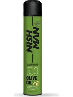 Nish Man Olive Oil Sheen 01 Σπρέι Μαλλιών για Λάμψη 400ml