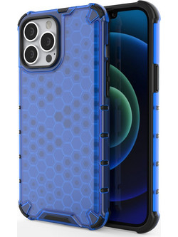 Honeycomb Case armor cover with TPU Bumper for iPhone 13 Pro Max blue