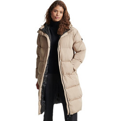Superdry Γυναικείο Μπουφάν Χειμωνιάτικο Puffer Μακρύ Nude W5010989A-5YE