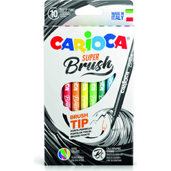 Carioca Super Brush Μαρκαδόροι Ζωγραφικής Σετ 10 Χρώματα