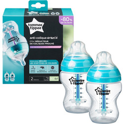 Tommee Tippee Advanced Σετ Πλαστικά Μπιμπερό με Θηλή Σιλικόνης κατά των Κολικών 0m+ Turquoise 2x260ml
