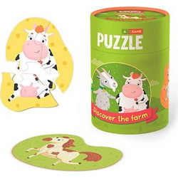 Παιδικό Puzzle Dodo Puzzle & Game Who Lives On The Farm 4 In 1 2x2 + 2x3 Κομμάτια