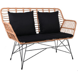 Woodwell Salsa Living Διθέσιος Καναπές Εξωτερικού Χώρου Rattan Μπεζ 147x70x105cm E285,K