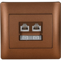 RHYME PHONE SOCKET (DOUBLE) COFFEE METALLIC - 11746