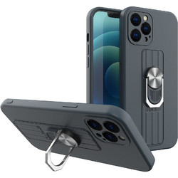 Ring Case silicone case with finger holder and stand for Xiaomi Redmi Note 11 Pro blue