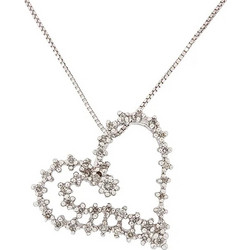 Million Diamonds Γυναικείο Κολιέ Καρδιά από Λευκόχρυσο 14Κ με Διαμάντι MD16568