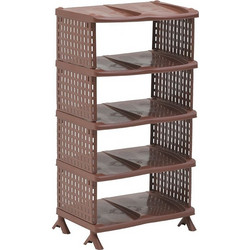 Inart Παπουτσοθήκη Πλαστική Καφέ Μ46xΠ31xΥ87cm 6-50-558-0009