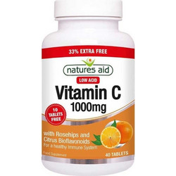 Natures Aid Vitamin C 1000mg Low Acid 40 Ταμπλέτες