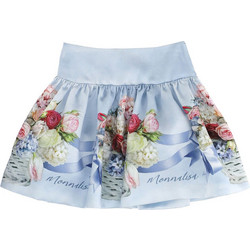Monnalisa Παιδική Φούστα Floral Γαλάζια 715703-5653-0052