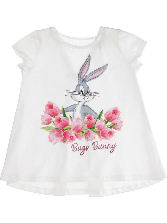 Monnalisa Svasata Tulipani Παιδικό T-Shirt Κοντομάνικο Λευκό 195612SJ-5000-0099