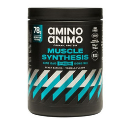 Amino Animo Organic Muscle Synthesis Vanilla Φυτική Πρωτεΐνη Χωρίς Λακτόζη & Γλουτένη 500gr