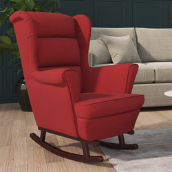 vidaXL Κουνιστή Πολυθρόνα Βελούδινη Κόκκινη 329368