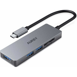 Aukey CBC63 USB Hub 3.0 USB-C με 5 Θύρες USB-A / Card Reader