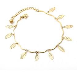 Dalee Αλυσίδα Ποδιού Leaves Stainless Steel