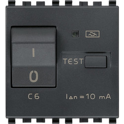 Διακόπτης ΜΤ με Ρελλέ 1P+N C6 RCBO 120-230V 10mA Γκρί Eikon